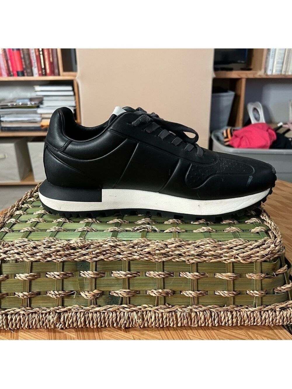 Emporio Armani Black and White Men's Dress Sneakers (Worn once) - Picture 1 of 7